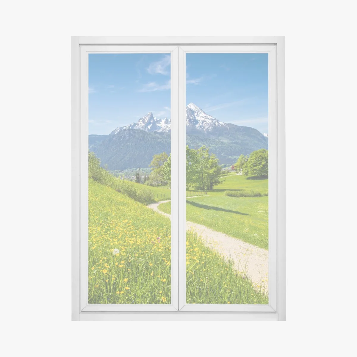 Pegatina para ventana paisaje alpino con sendero entre prados floridos y picos nevados – Pixers® Pegatina para ventana paisaje alpino con sendero entre prados floridos y picos nevados – Pixers®