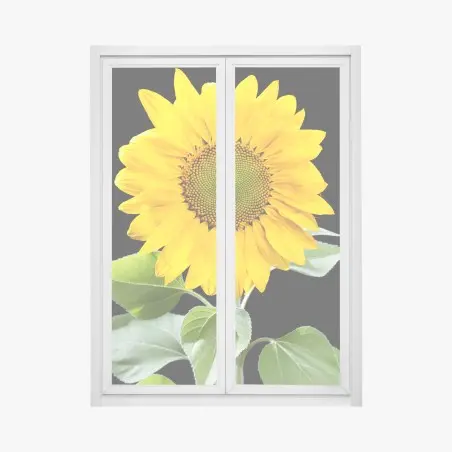 Pegatina para ventana girasol dorado sobre fondo negro – Pixers®