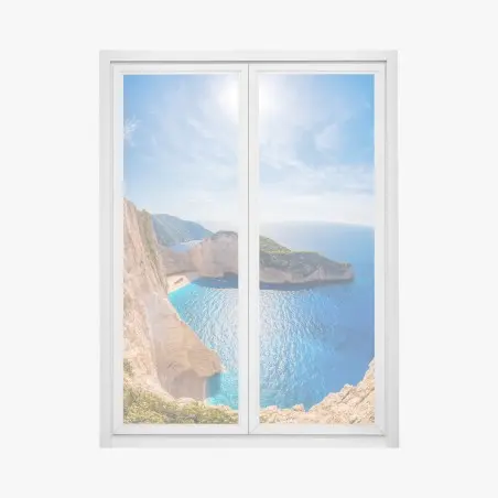 Pegatina para ventana impresionante bahía de Navagio en Zakynthos – Pixers®