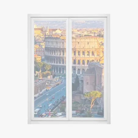 Pegatina para ventana coliseo de Roma al atardecer – Pixers®