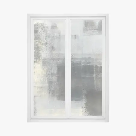 Pegatina para ventana composición abstracta en grises y negros – Pixers®