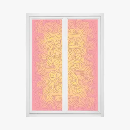 Pegatina para ventana vórtice de espirales en tonos cálidos – Pixers®