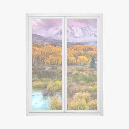 Pegatina para ventana amanecer rosa sobre East Beckwith Mountain en Kebler Pass, Colorado – Pixers®
