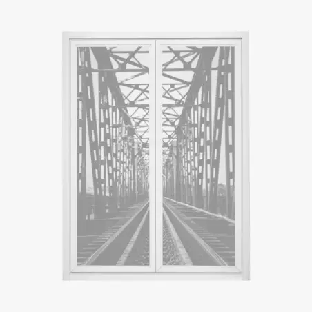 Pegatina para ventana perspectiva del puente ferroviario antiguo – Pixers®