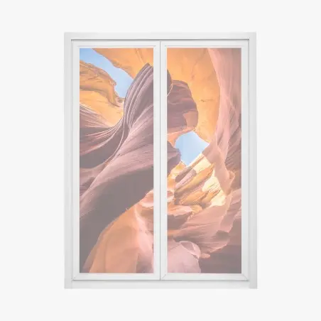 Pegatina para ventana formas fluidas del cañón rojizo – Pixers®