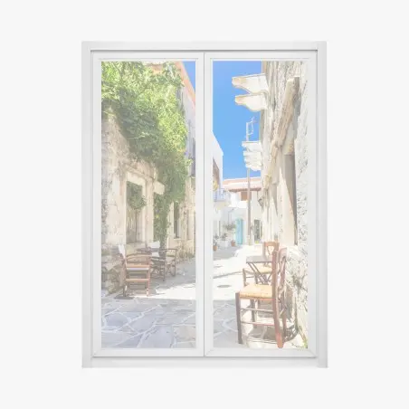 Pegatina para ventana rincón Mediterráneo al sol – Pixers®