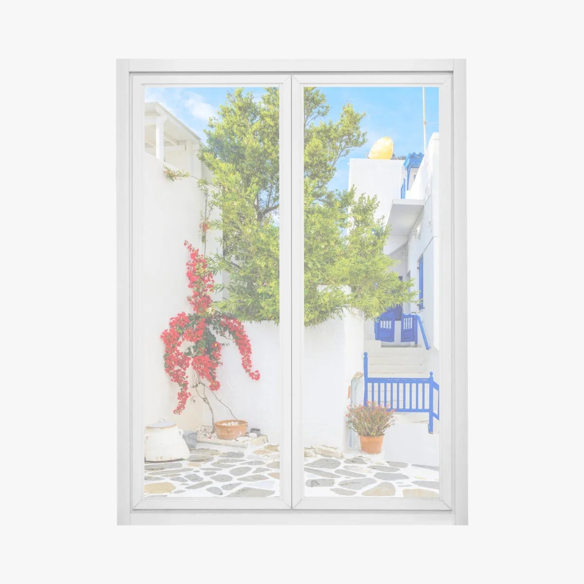 Pegatina para ventana rinconcito blanco y azul en Islas Griegas – Pixers® Pegatina para ventana rinconcito blanco y azul en Islas Griegas – Pixers®