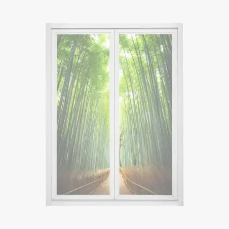 Pegatina para ventana sendero entre bambúes en Arashiyama – Pixers®