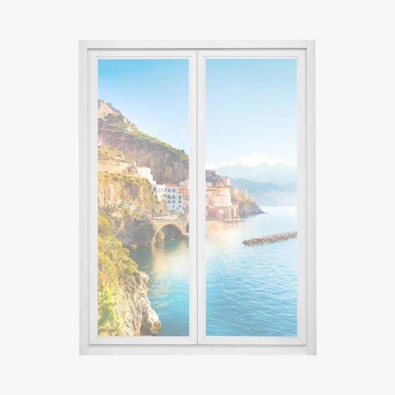 Pegatina para ventana puesta de sol en la Costa Amalfitana