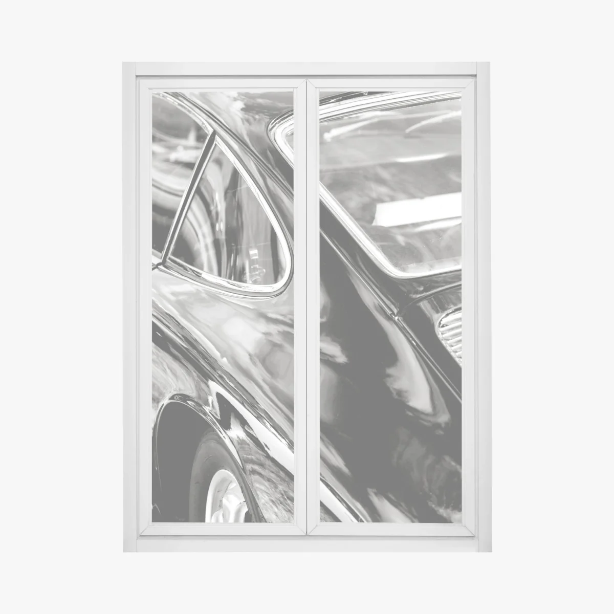 Pegatina para ventana detalle elegante de un coche clásico en blanco y negro – Pixers® Pegatina para ventana detalle elegante de un coche clásico en blanco y negro – Pixers®