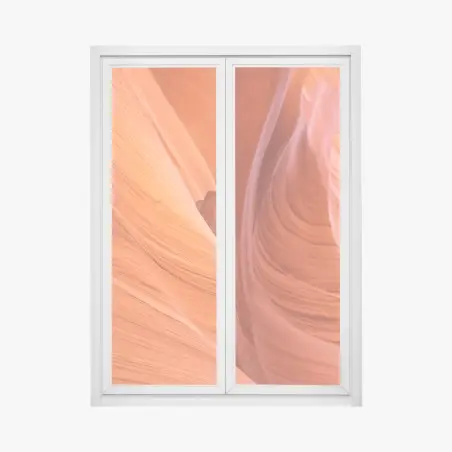 Pegatina para ventana curvas y texturas de roca roja – Pixers®