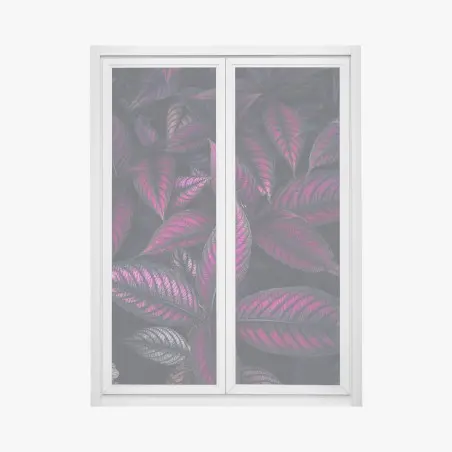 Pegatina para ventana hojas en tonos magenta y morado – Pixers®