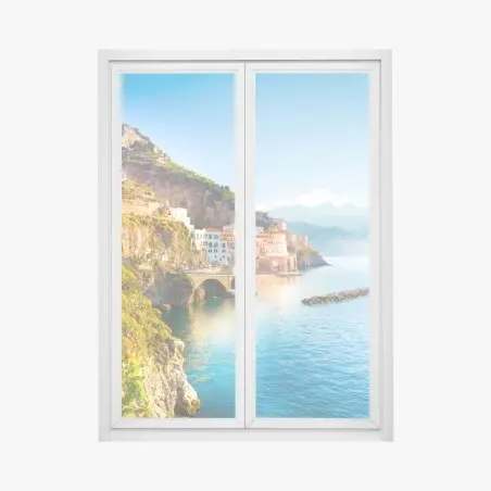 Pegatina para ventana amanecer en la costa mediterránea – Pixers®