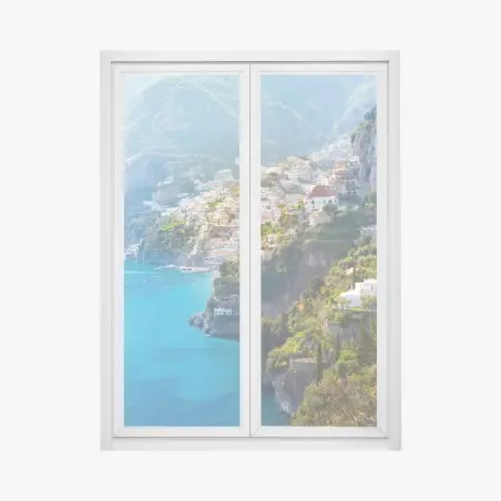 Pegatina para ventana panorama de Positano en la costa Amalfitana – Pixers®