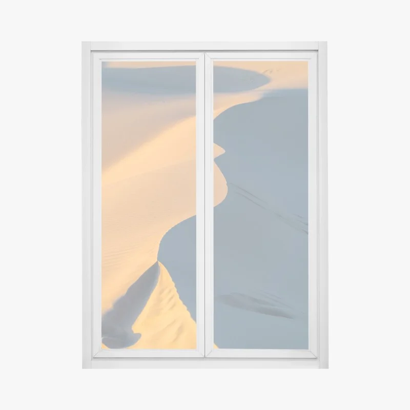 Pegatina para ventana curvas doradas del desierto