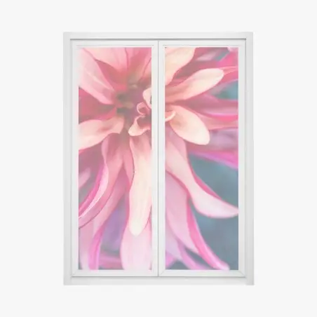 Pegatina para ventana flor abstracta en tonos rosa y coral – Pixers®