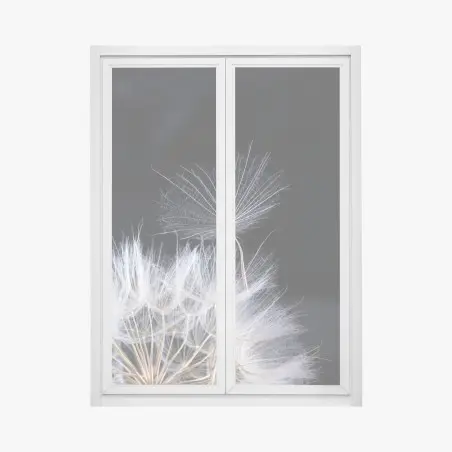 Pegatina para ventana semilla de diente de león sobre fondo negro – Pixers®