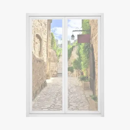 Pegatina para ventana calle empedrada rústica en Les Baux de Provence – Pixers®