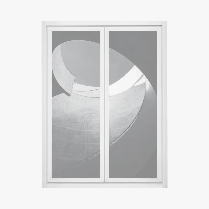 Pegatina para ventana curvas de hormigón y luz