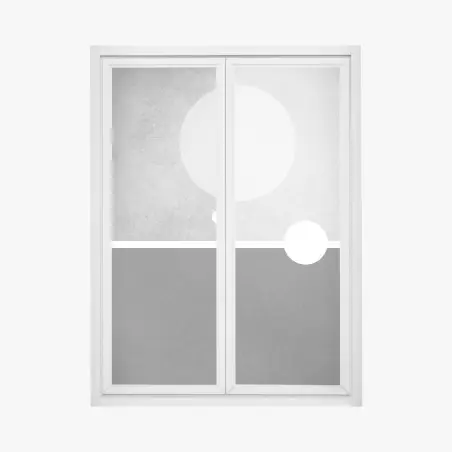 Pegatina para ventana arte geométrico minimalista en escala de grises – Pixers®
