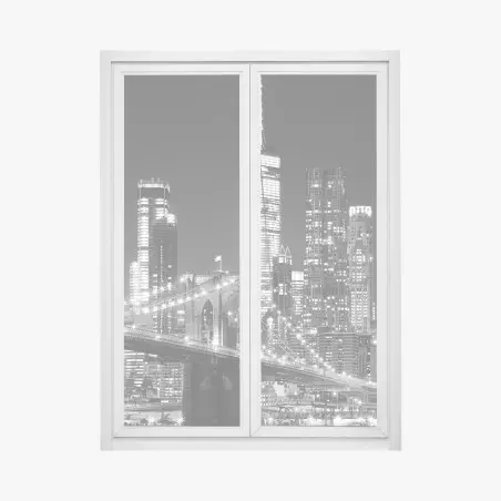Pegatina para ventana nocturno de Brooklyn y Manhattan – Pixers®