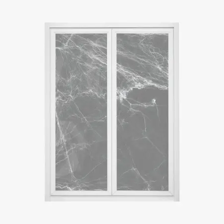 Pegatina para ventana telaraña fantasmal sobre fondo negro – Pixers®