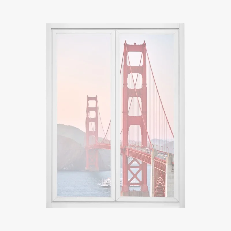 Pegatina para ventana panorámica del puente Golden Gate en San Francisco