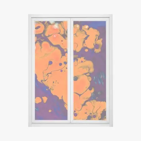 Pegatina para ventana explosión de color naranja y morado – Pixers®