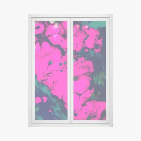 Pegatina para ventana explosión fucsia: composición abstracta psicodélica – Pixers®