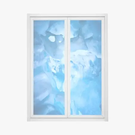 Pegatina para ventana cueva de hielo azul iluminada – Pixers®