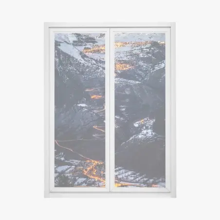 Pegatina para ventana noche invernal en Alpe d'Huez – Pixers®