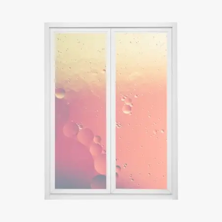 Pegatina para ventana universo de burbujas en tonos cálidos – Pixers®