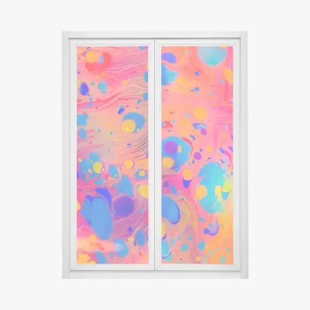 Pegatina para ventana arte de marmoleado otomano en colores brillantes – Pixers®