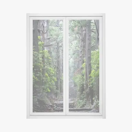 Pegatina para ventana sendero de piedra en bosque milenario – Pixers®