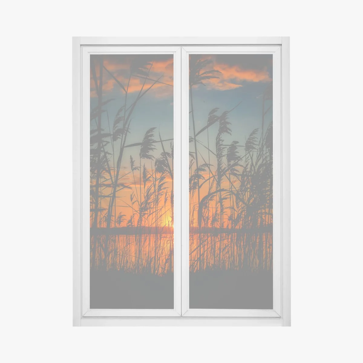 Pegatina para ventana atardecer entre juncos en el lago – Pixers® Pegatina para ventana atardecer entre juncos en el lago – Pixers®