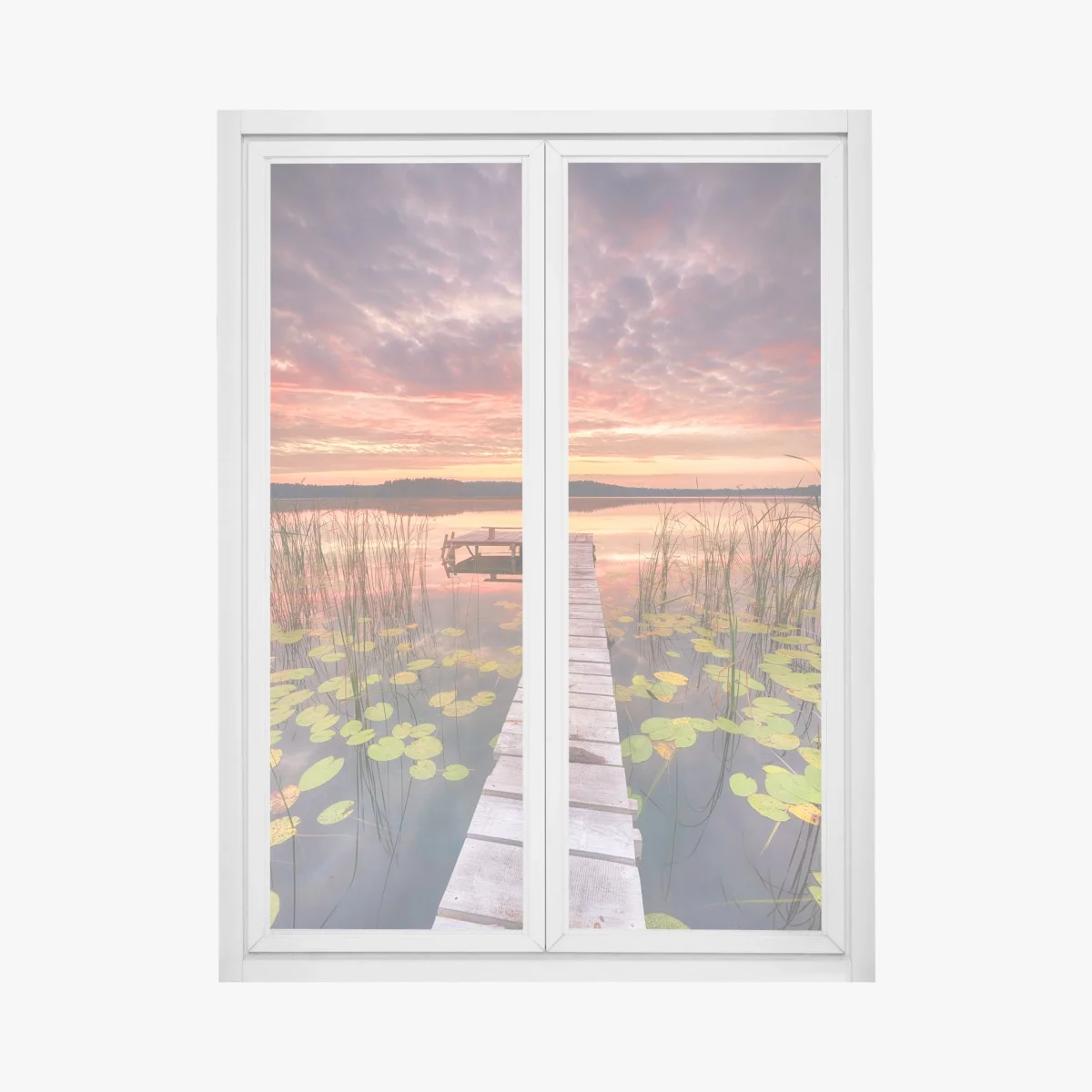 Pegatina para ventana amanecer en el muelle del lago – Pixers® Pegatina para ventana amanecer en el muelle del lago – Pixers®