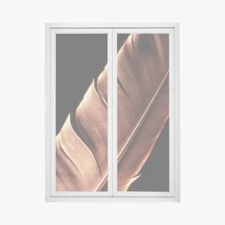 Pegatina para ventana pluma en contraste cálido – Pixers®