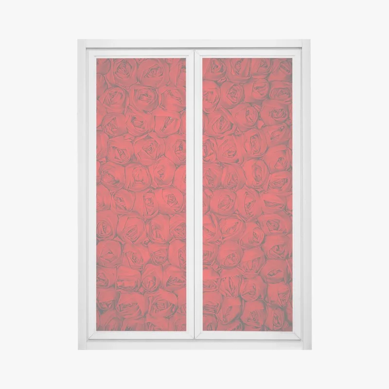 Pegatina para ventana pared de rosas rojas en patrón repetitivo