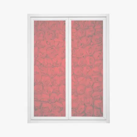 Pegatina para ventana pared de rosas rojas en patrón repetitivo – Pixers®