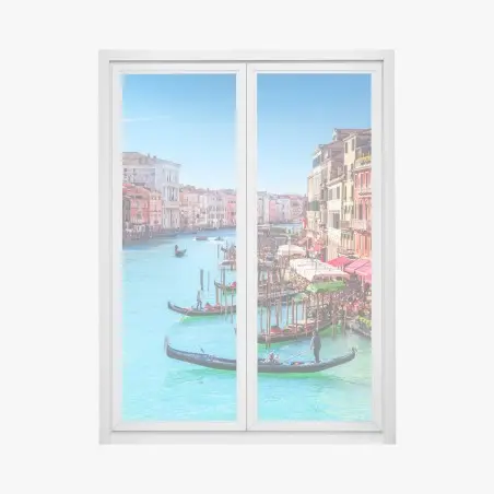Pegatina para ventana panorama del Gran Canal de Venecia – Pixers®