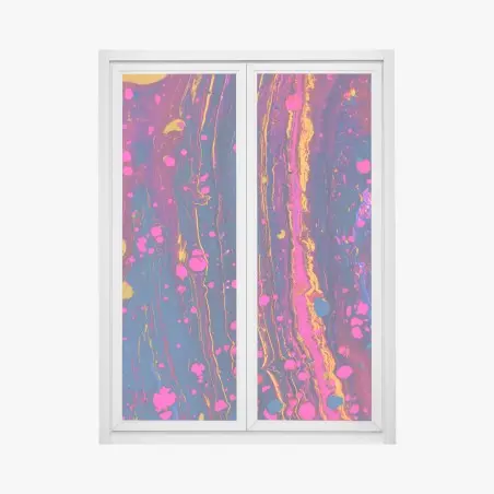 Pegatina para ventana marmolado psicodélico en rosa y azul eléctrico – Pixers®