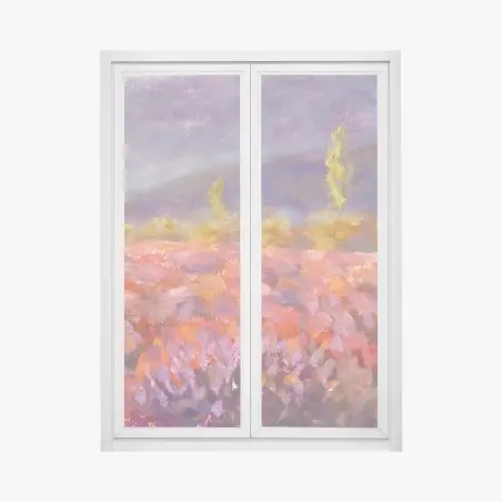 Pegatina para ventana paisaje de lavanda en Provenza – Pixers®