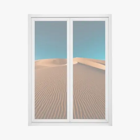 Pegatina para ventana dunas doradas bajo cielo azul profundo – Pixers®