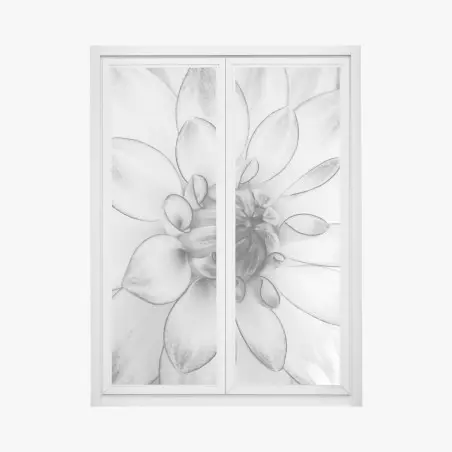 Pegatina para ventana detalle floral en blanco y negro – Pixers®