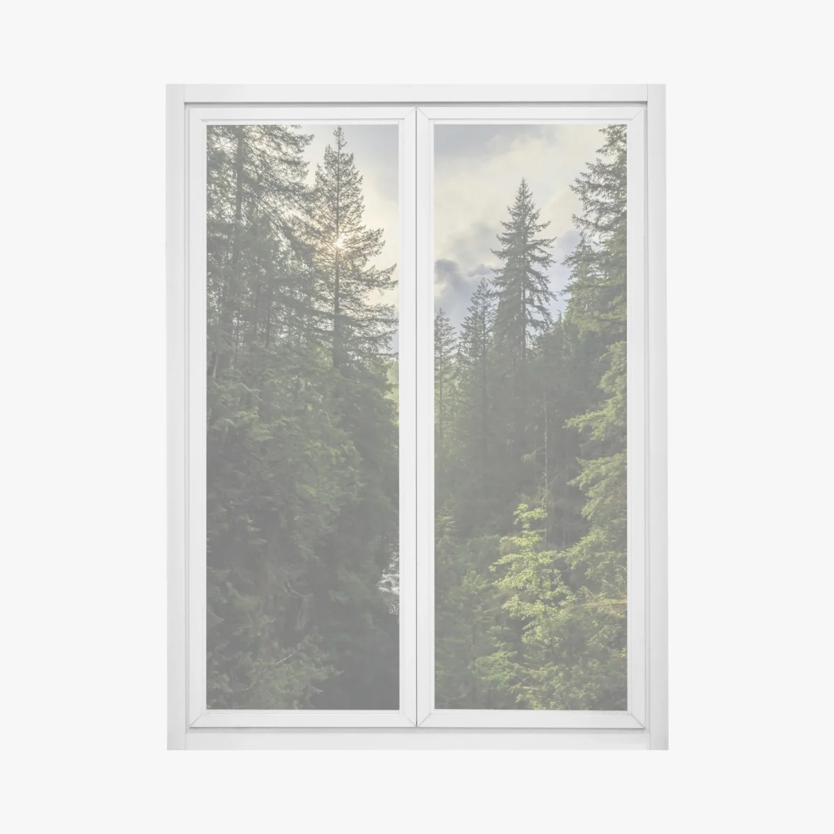 Pegatina para ventana panorámica de bosque y cascada al amanecer – Pixers® Pegatina para ventana panorámica de bosque y cascada al amanecer – Pixers®