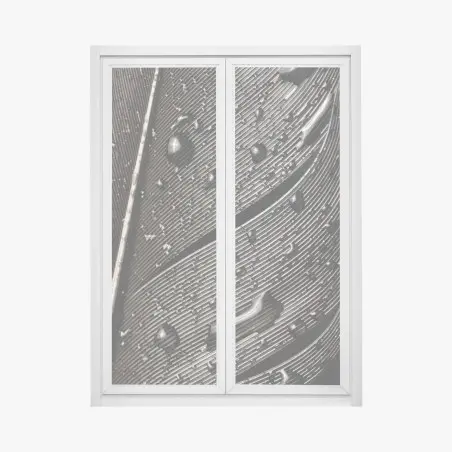 Pegatina para ventana textura de pluma en blanco y negro con gotas – Pixers®