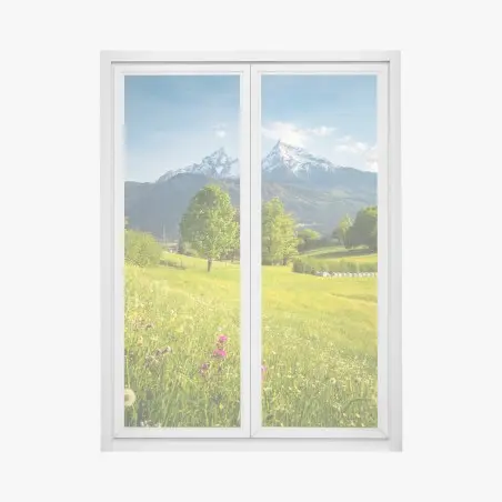 Pegatina para ventana pradera alpina en primavera – Pixers®