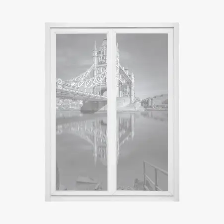 Pegatina para ventana reflejo majestuoso del puente en el río, Londres – Pixers®