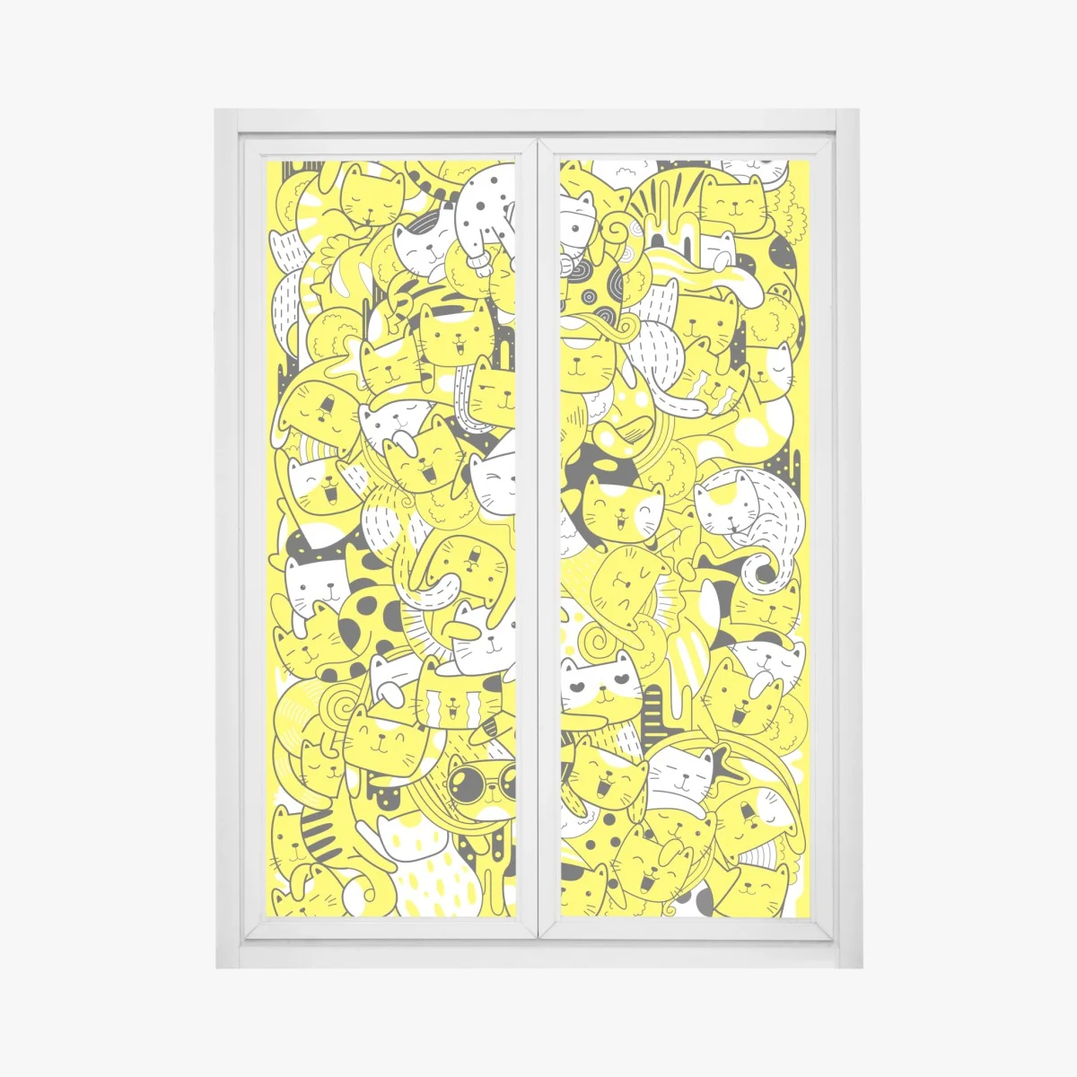 Pegatina para ventana fiesta de gatos amarillos y blancos – Pixers® Pegatina para ventana fiesta de gatos amarillos y blancos – Pixers®