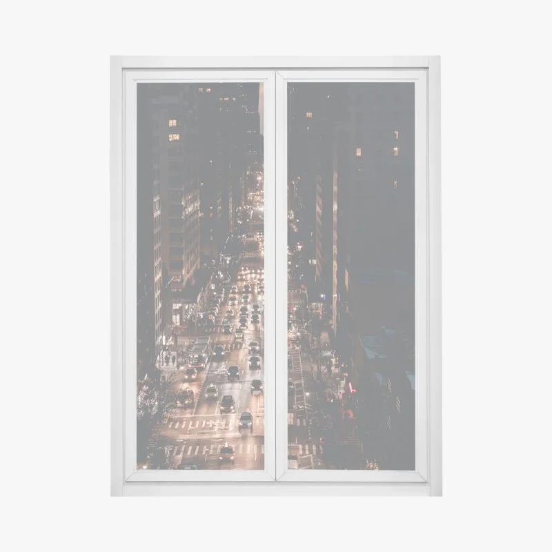 Pegatina para ventana noche urbana en Manhattan